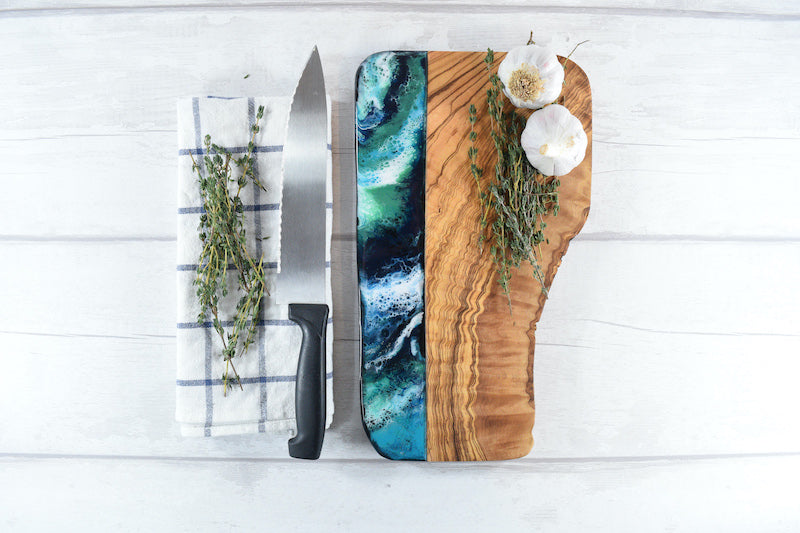 Indianapolis Skyline resin and wood charcuterie board, cheese and serving selling board, or wall art. Walnut and white resin. Perfect Holiday gift!