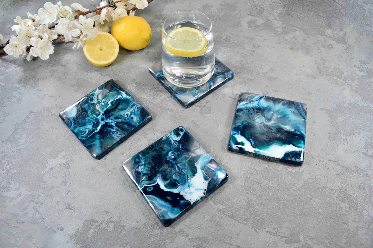 Teal drink deals coasters