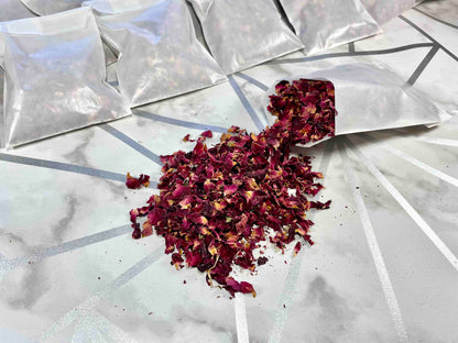 50 Packs Wedding Confetti Rose Petals | Pre Filled Natural Dried Flower Biodegradable Confetti