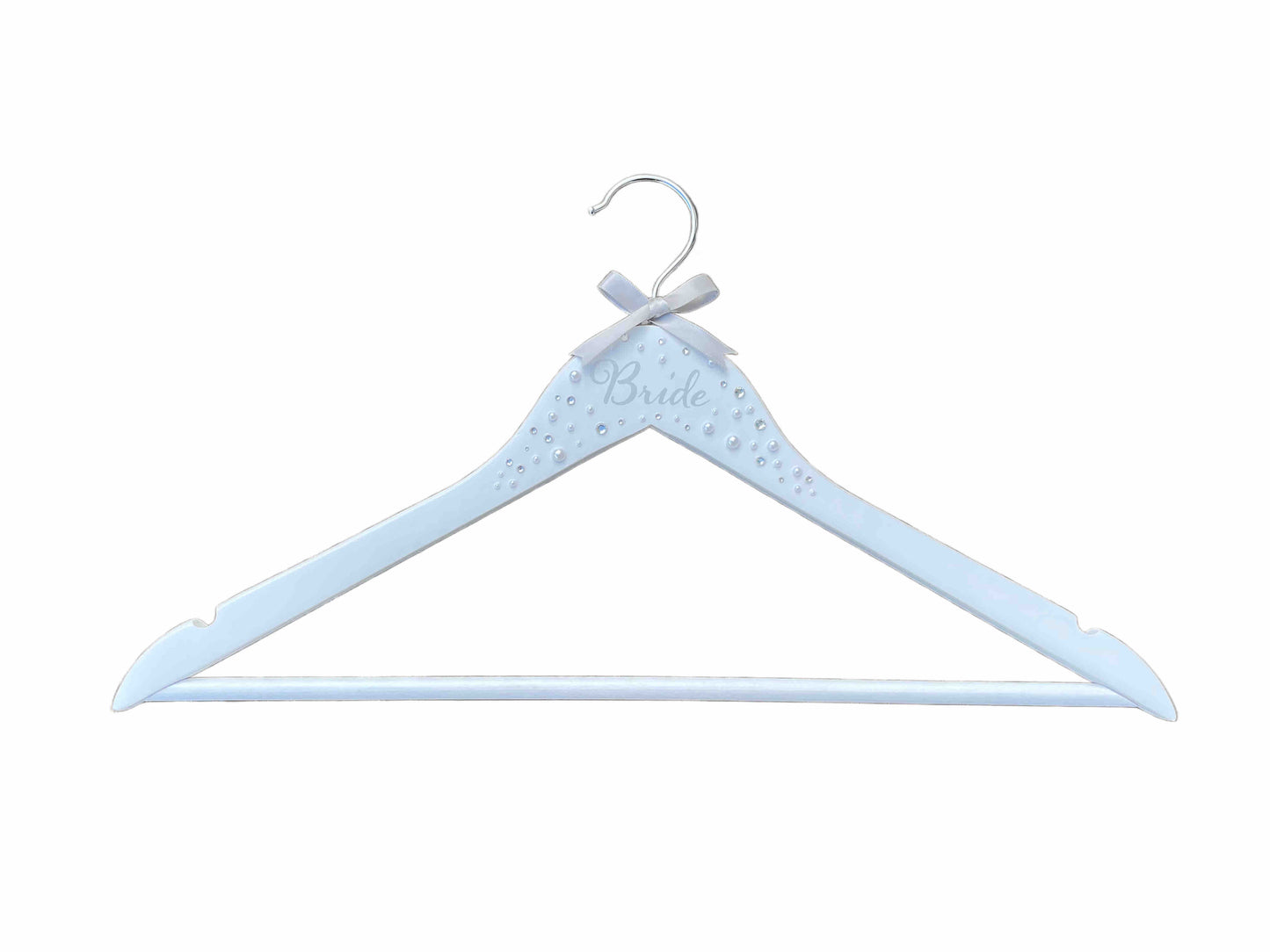 Bride Hanger for Wedding Dress | White Wooden Bridal Hanger with Bow