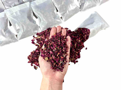 50 Packs Wedding Confetti Rose Petals | Pre Filled Natural Dried Flower Biodegradable Confetti