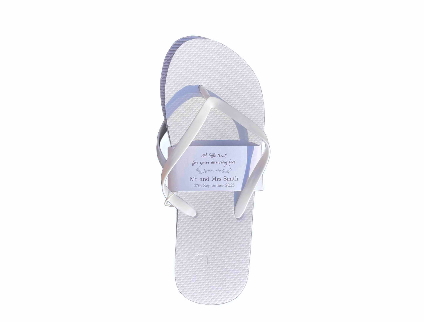 Personalised Wedding Flip Flops 20-100 Pairs | Basket Included | White Flip Flops Bulk | Wholesale Wedding Guest Shoes One Size Fits All