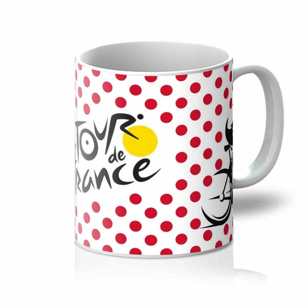 Le Tour de France Mug | Limited Edition Cycling Souvenir | Polka Dot Ceramic Cup | Fathers Day Gift Ideas for Men