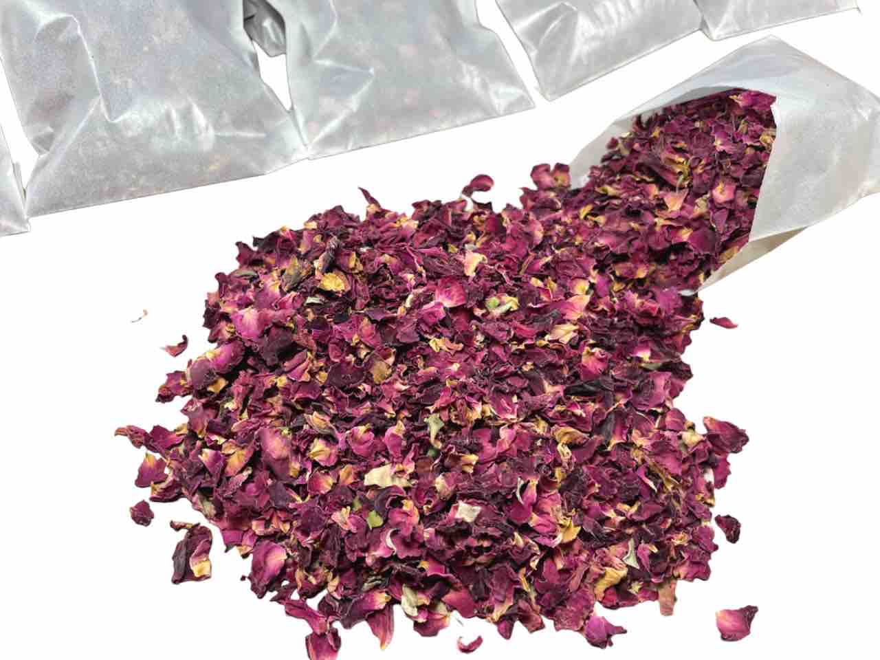 50 Packs Wedding Confetti Rose Petals | Pre Filled Natural Dried Flower Biodegradable Confetti