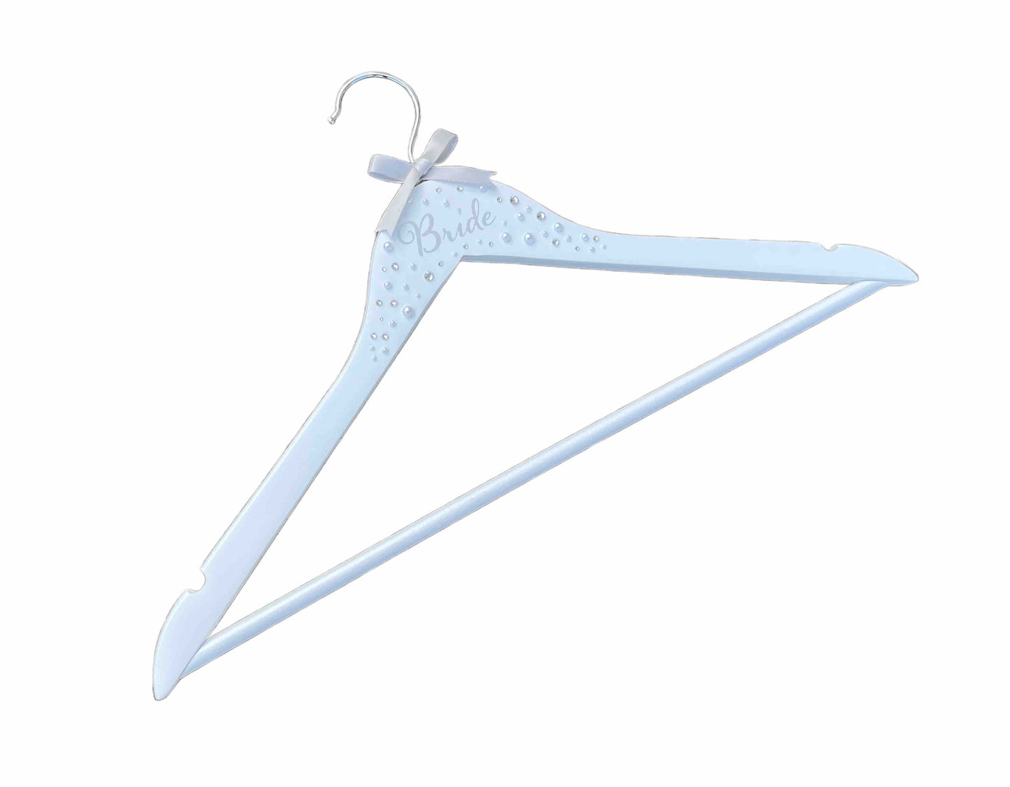 Bride Hanger for Wedding Dress | White Wooden Bridal Hanger with Bow