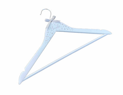 Bride Hanger for Wedding Dress | White Wooden Bridal Hanger with Bow