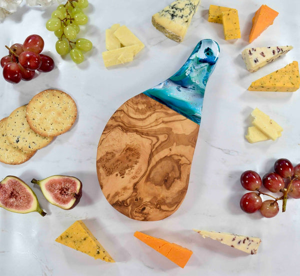Cheese Board with Handle - olive wood chopping board - retirement gift ideas - fathers day gifts for dad - 5th anniversary wood gifts