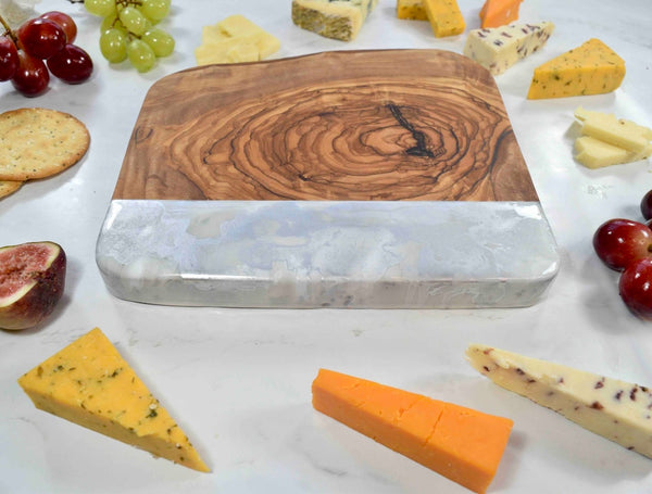 Grey Silver Charcuterie Board - metallic kitchen decor - unique housewarming gift - wedding present ideas - mothers day gifts