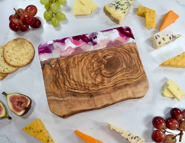 Pink Cheese Board Olive Wood 21cm
