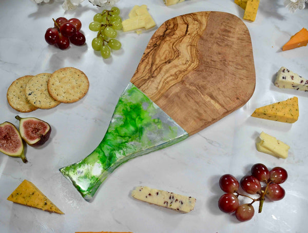 Mint Green Resin Cheese Board with Handle