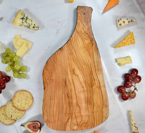 Olive Wood Board with Handle - Mothers Day Gift for Mum - Fathers Day Present for Dad