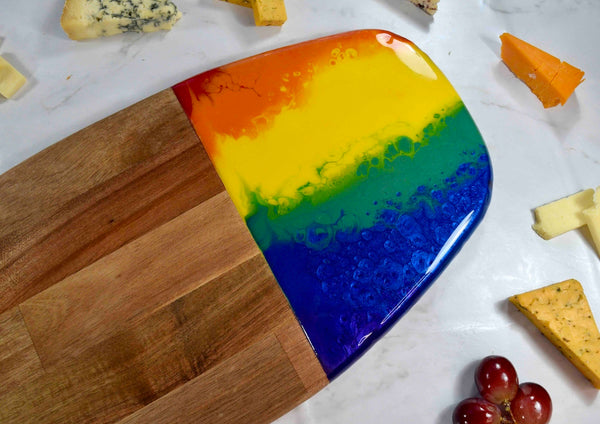 Rainbow Chopping Board - gay pride gifts - lgbtq presents - cutting board - cheese board
