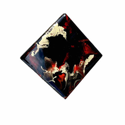 Set of 4 Red Black Gold Coasters - drinks coasters for men - gifts for him - presents for dad