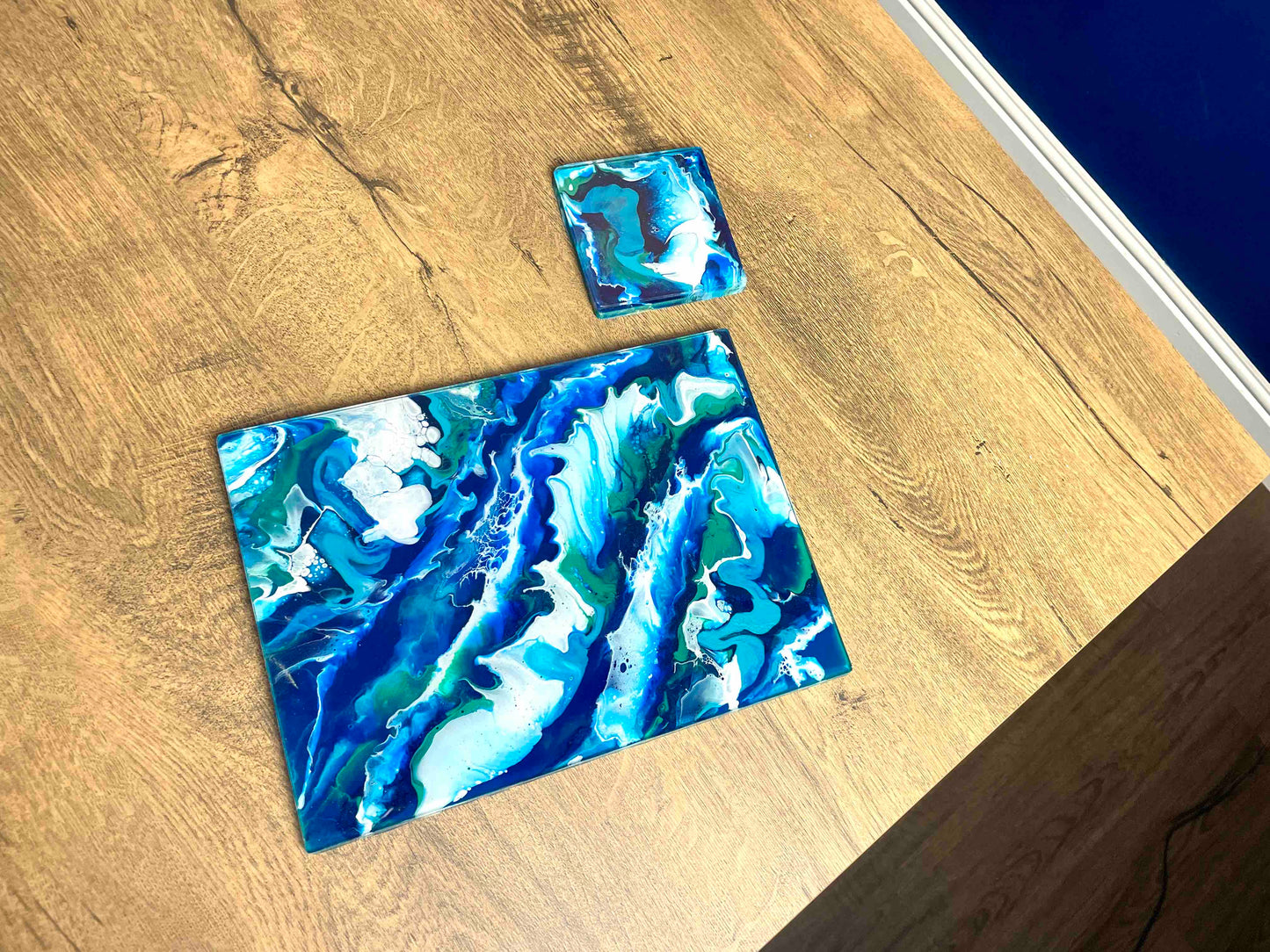 Ocean Art Placemats and Coasters - Heat Resistant dinner mats - Scratch resistant table mats - dining table protection - coastal nature inspired art 