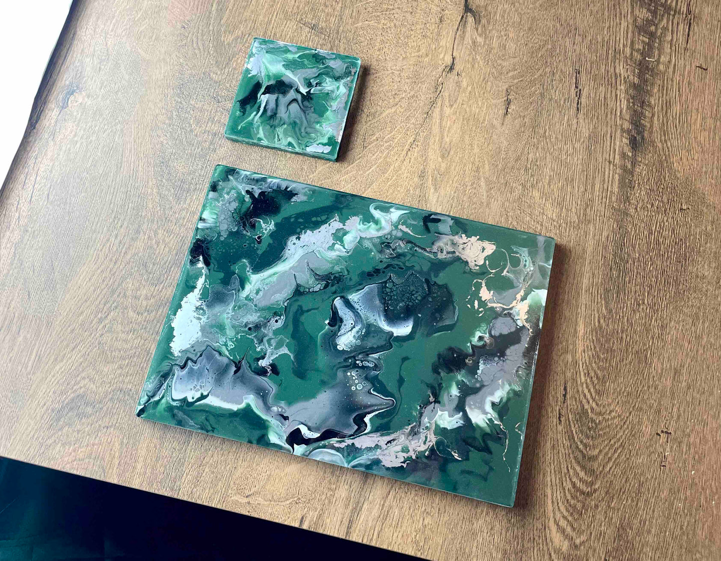 Olive Green Placemats and Coasters Set - Heatproof and Scratch Resistant Table Mats - Earthy green - muted green - khaki - camouflage green - moss green - army green - nature inspired green