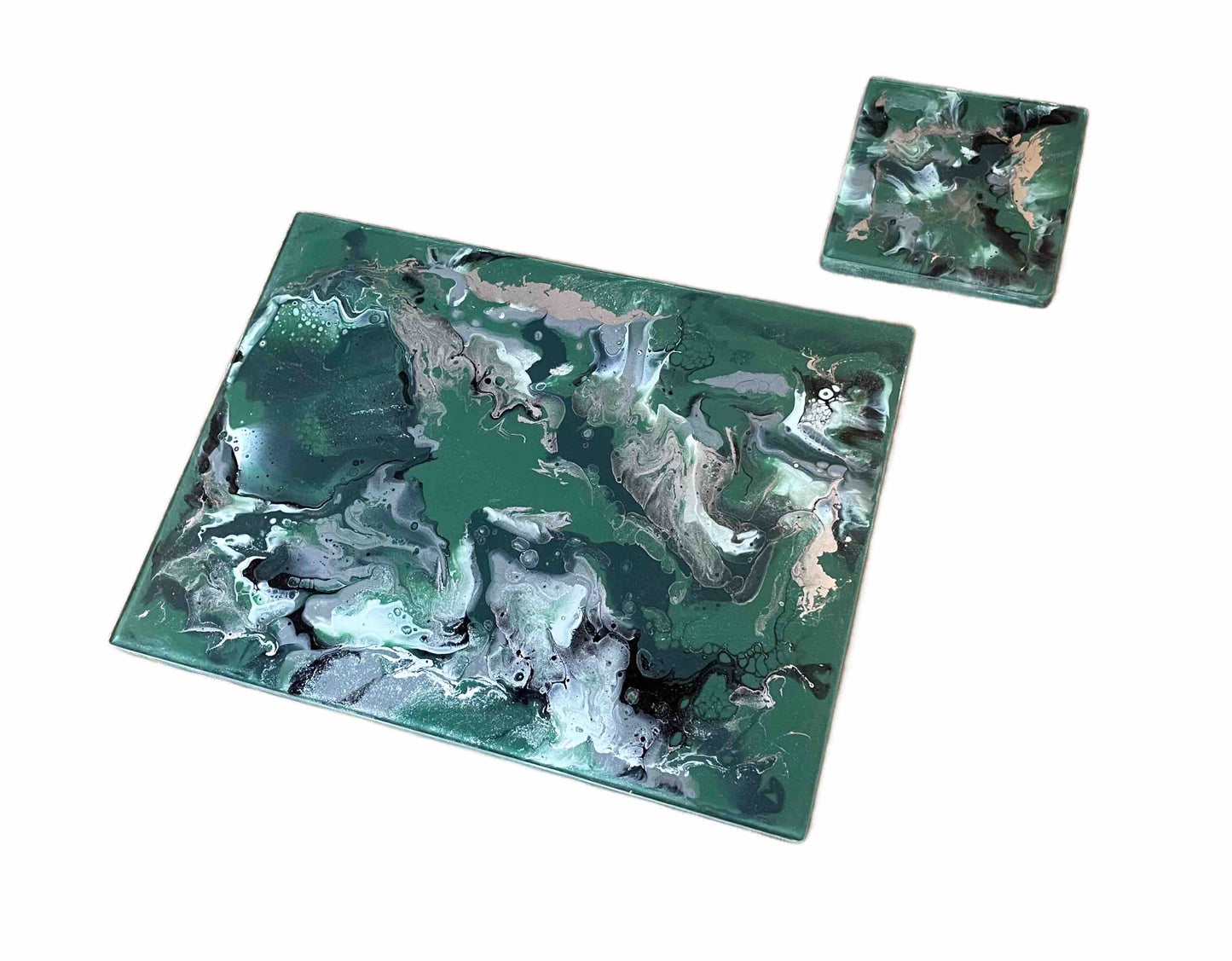 Olive Green Placemats and Coasters Set - Heatproof and Scratch Resistant Table Mats - Earthy green - muted green - khaki - camouflage green - moss green - army green - nature inspired green