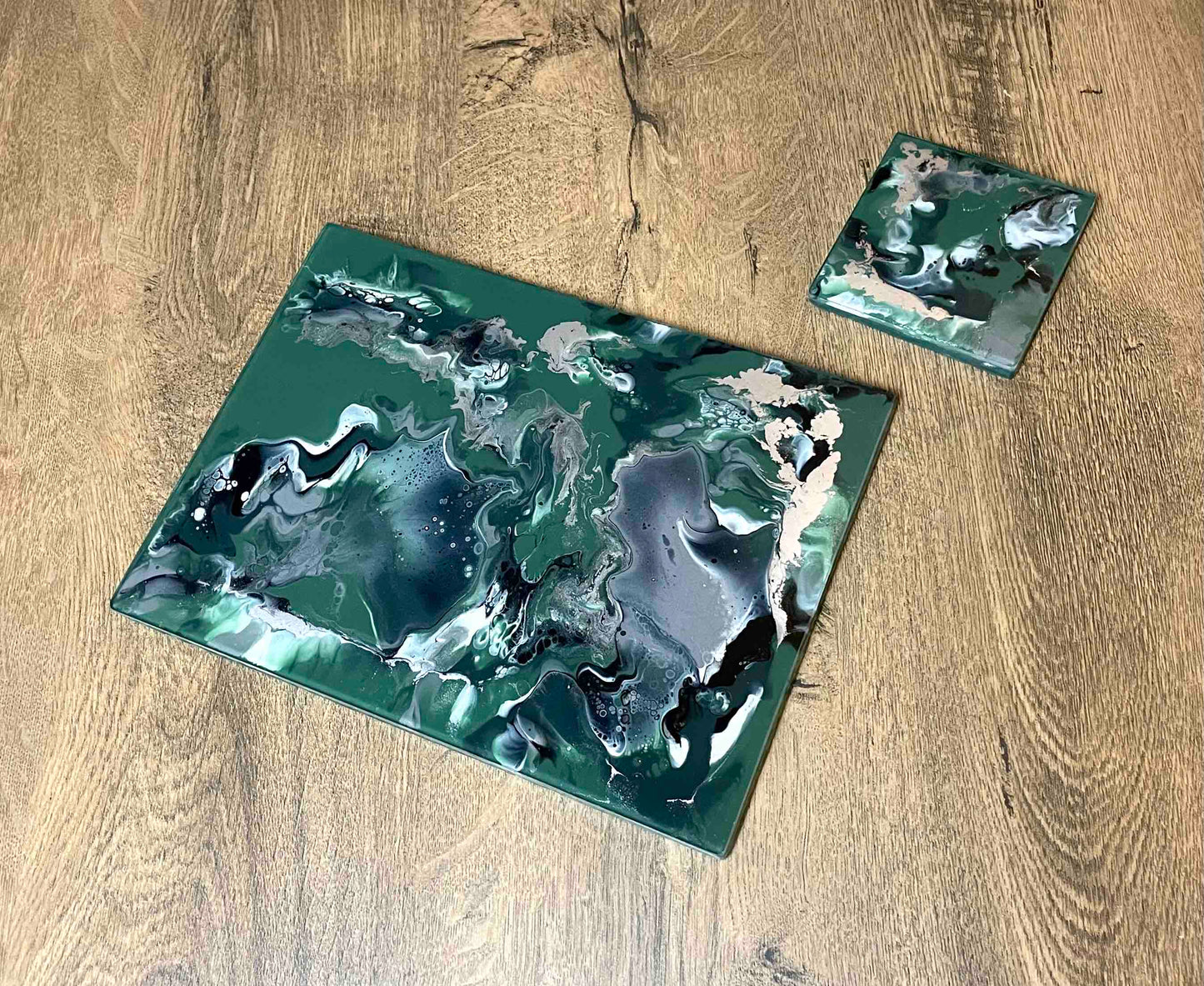 Olive Green Placemats and Coasters Set - Heatproof and Scratch Resistant Table Mats - Earthy green - muted green - khaki - camouflage green - moss green - army green - nature inspired green