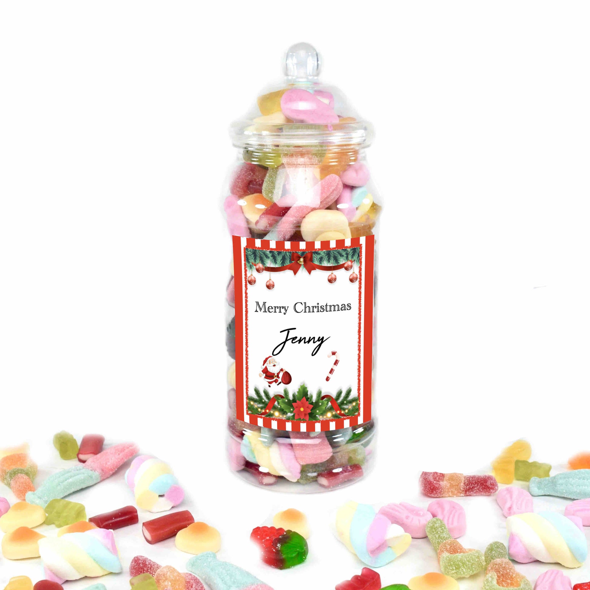 Personalised Christmas Sweet Jar with Sweets Included