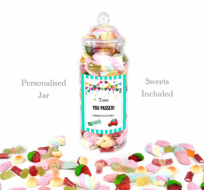 Passed Driving Test Personalised Sweet Jar - Custom Message Pick n Mix Gift Jar