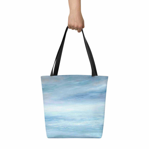Morning Mist Canvas Bag - Ocean Water Tote Bag - Nautical Clothing - Abstract Seascape - Light Blue Shopper Bag - Duck Egg Blue Grocery Bag - Sturdy Shopping Bag - Nature Inspired