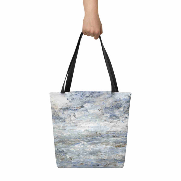 Grey Seascape Canvas Tote Bag - Ocean Water Tote Bag - Nautical Clothing - Abstract Seascape - Neutral Shopper Bag - Grey Grocery Bag - Sturdy Shopping Bag - Nature Inspired