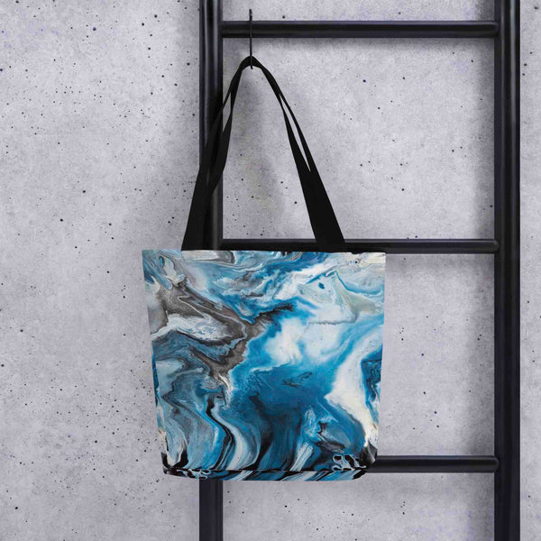 Nautical Deep Blue Canvas Tote Bag - Nautical Clothing - Abstract Seascape - Navy Shopper Bag - Blue Grocery Bag - Sturdy Shopping Bag - Nature Inspired