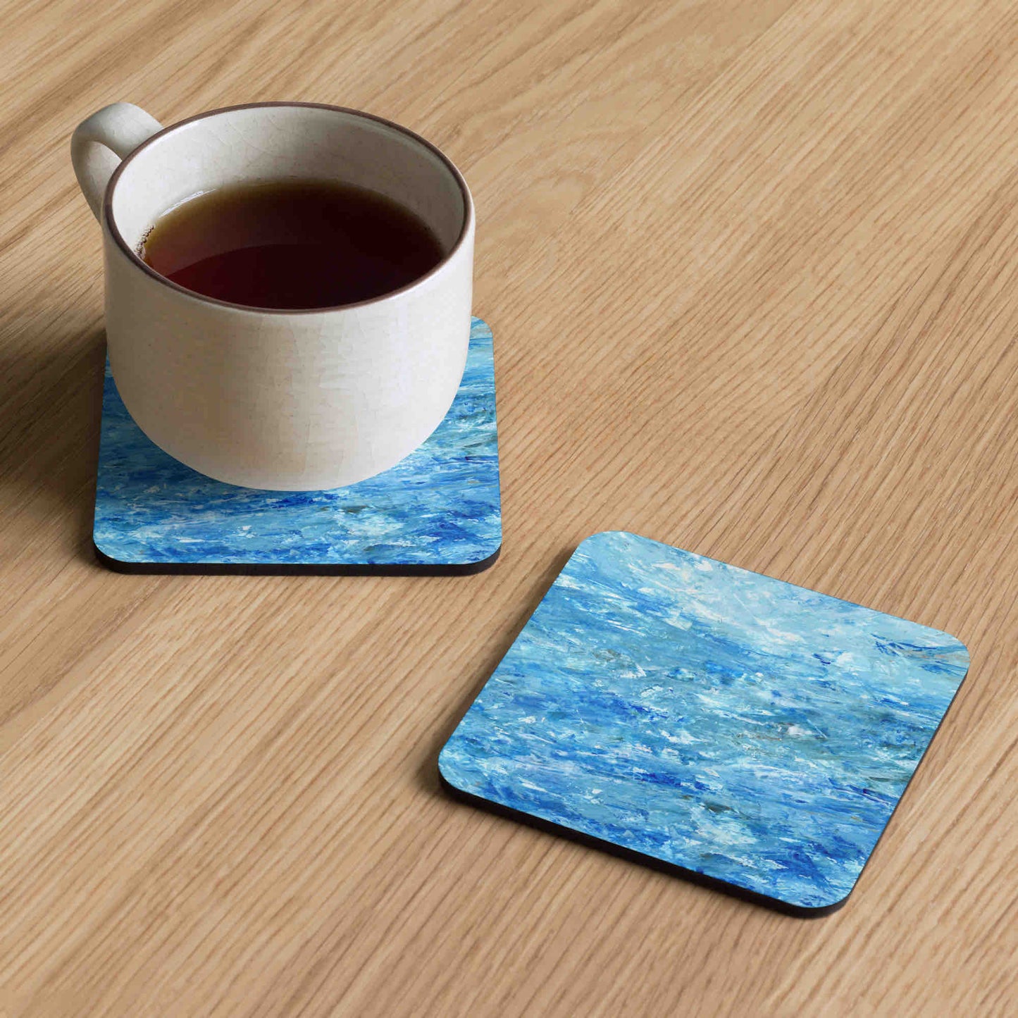 Blue Water Drinks Coasters - Coastal Living - Nautical Decor - Blue Ocean Drink Mats - Table Dining Mats