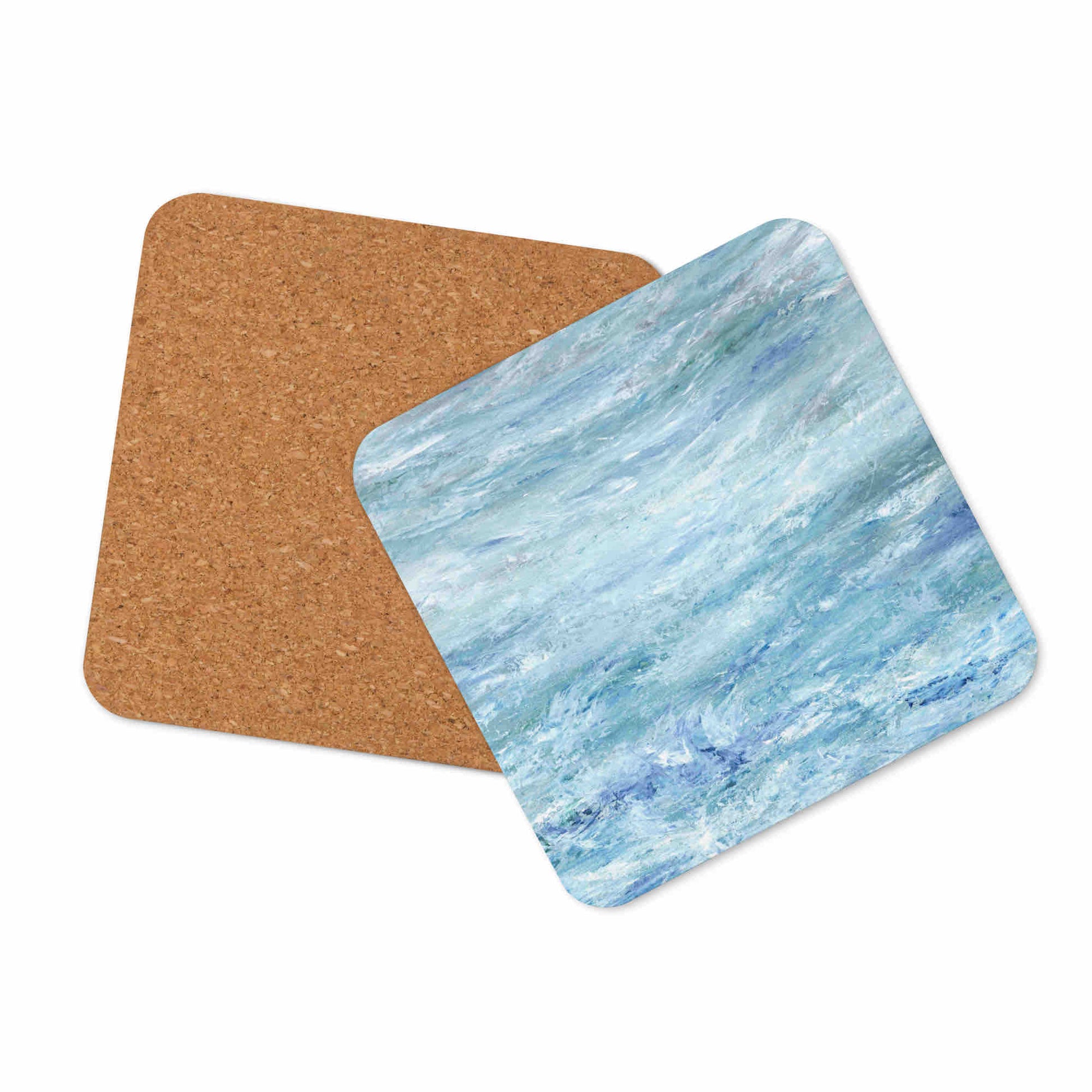Beach Decor Drink Mats -  Frothy Seascape Coasters - Ocean Home Decor - Crashing Waves Artwork - Calming Nautical - Housewarming Gift New Home