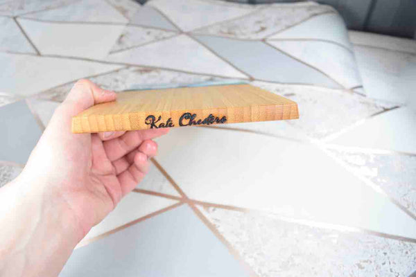 Orange Resin Cutting Board 24cm Bamboo - Valentines Day Gift Idea