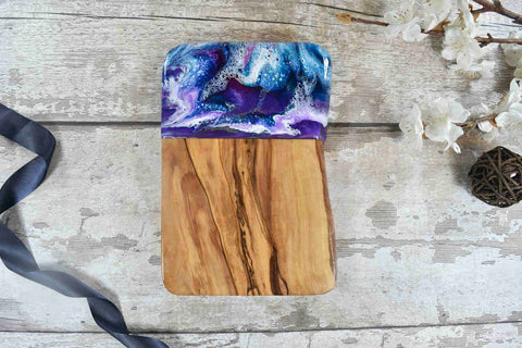 Purple Resin Art Cheese Board 21cm
