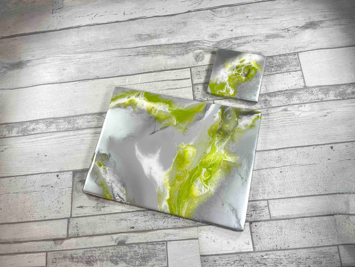 Lime Green Dining Table Mats - Luxury Placemat and Coaster Set