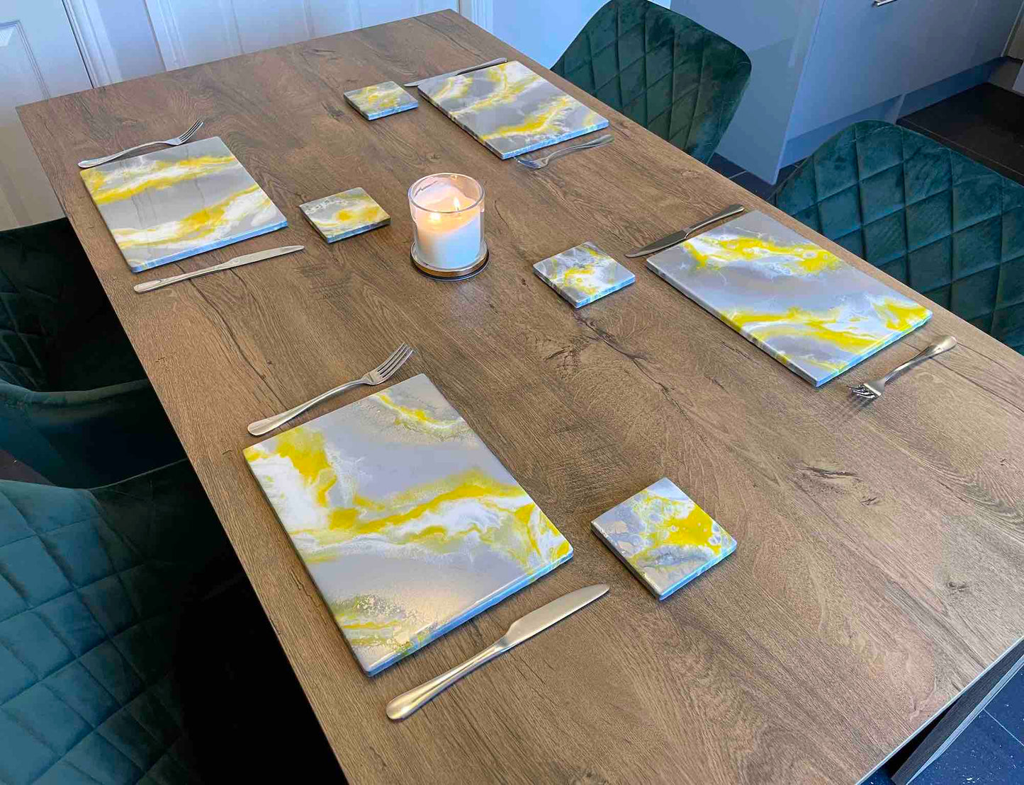 Yellow Table Mats Set - Heatproof Placemats