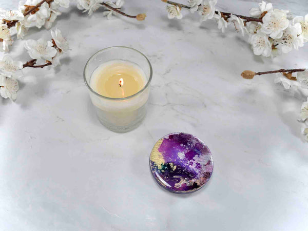 Linen Scented Candle with Resin Lid - Fresh Cotton Candle