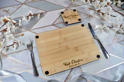 White Cream Gold Placemats and Coasters Set - Designer Table Mats