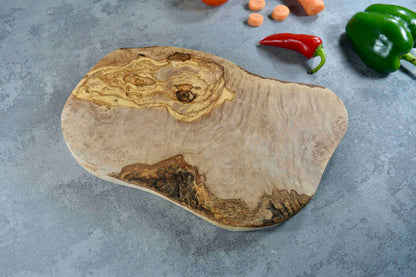 Rounded Natural Olive Wood Board 32cm 