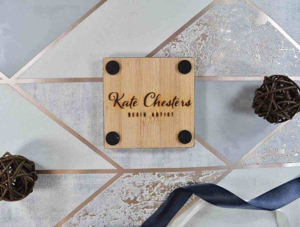 White Cream Gold Resin Coasters Set - Luxury Wedding Gift Ideas