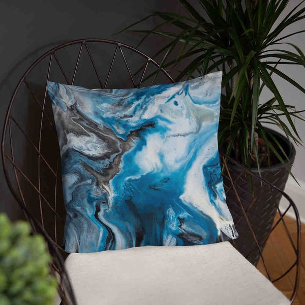 Blue Ocean Water Throw Pillow - Coastal Decor Sofa Cushion