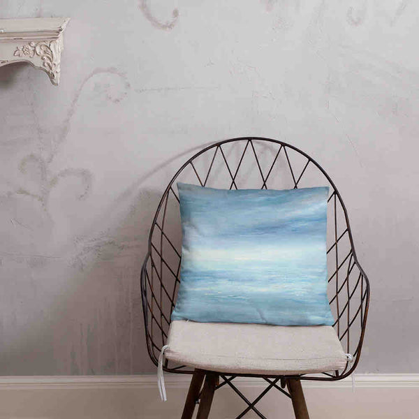 Misty Sky Sofa Cushion - Nautical Inspired Decorative Throw Pillow - Ocean Waves Cushion with Insert - Coastal Home Decor - Beach Vibes Throw Pillow - Nature Inspired 