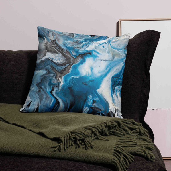 Blue Ocean Water Throw Pillow - Coastal Decor Sofa Cushion