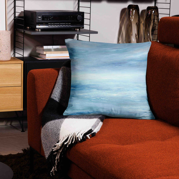 Misty Sky Sofa Cushion - Nautical Inspired Decorative Throw Pillow - Ocean Waves Cushion with Insert - Coastal Home Decor - Beach Vibes Throw Pillow - Nature Inspired 
