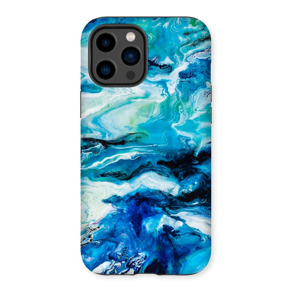 Abstract Ocean Water Tough Case For Phone Marbled Fluid Art Design