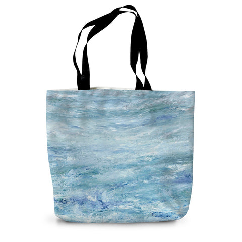 Frothy Seascape Canvas Tote Bag - Ocean Water Tote Bag - Nautical Clothing - Abstract Seascape - Duck Egg Blue Shopper Bag - Light Blue Grocery Bag - Sturdy Shopping Bag - Nature Inspired